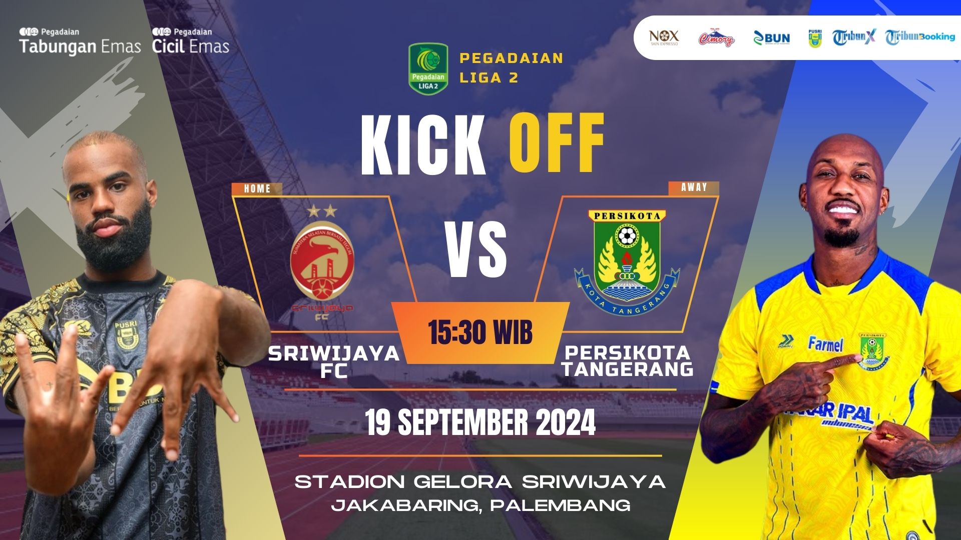 TIKET LAGA HOME SRIWIJAYA FC VS PERSIKOTA TANGERANG